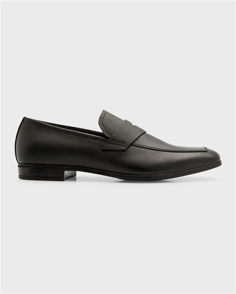 Prada Saffiano Leather Penny Loafer (Men) 